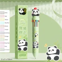 Cute Panda 12-in-1 Multicolor Ballpoint Pen – Kawaii Cartoon Stationery for Kids & Students