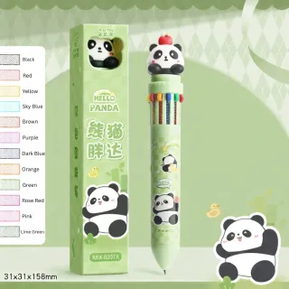 12-Color Panda Fat Da Ballpoint Pen – Cute Multifunctional