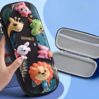 Black Jungle 2-Layer 3D Pencil Case