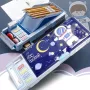 Double-Sided Multi-Function Button Pencil Box – Astronauts