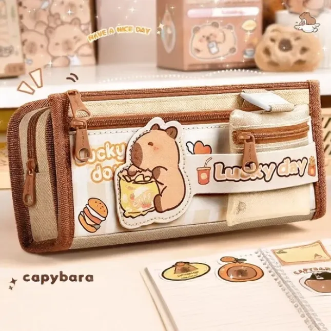 Kapibara - Cute Cartoon Large Capacity Pencil Case