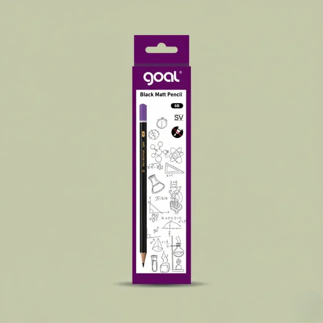 Goal Black Matt Pencil 6B – Real‑Wood Soft Graphite Pencil (12pcs)