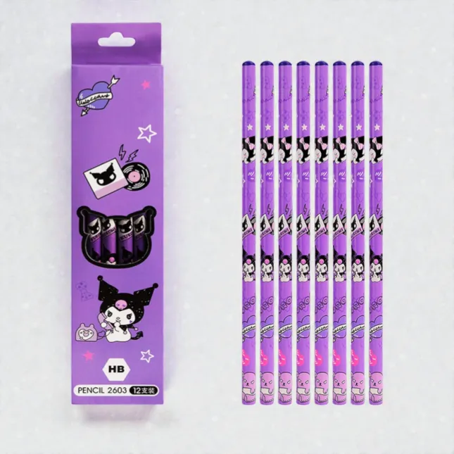 HB Pencil Set – Kuromi Cartoon (12 pcs)