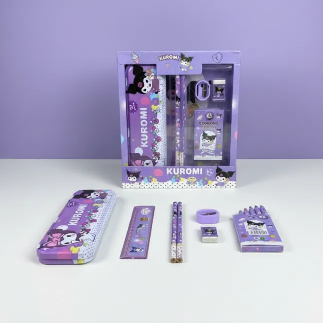 Kuromi Stationery Gift Box — Includes Stationery Box & Crayons