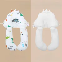 Crown Dinosaur All-Cotton Gauze & Tencel Baby Sleep Pillowcase Set – Shaped Anti-Startle Pillow (70×40 cm)