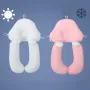 Yunduo Pink Drawstring Beanie Fleece Baby Sleep Pillow – Shaped Anti-Startle (65×40 cm)