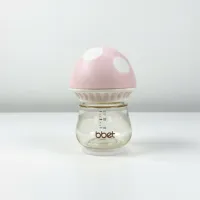 90ml Mushroom Pink PPSU Baby Bottle – Anti-Colic, Wide Neck, BPA-Free