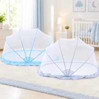 Foldable Baby Mosquito Net – Portable Pop-Up Dome Net with Ruffle Edge for Baby Bed & Cot