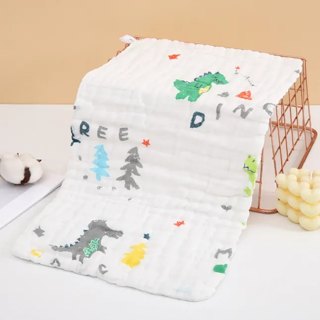 Dinosaur forest Premium 6-Layer Pure Cotton Baby Face Towel