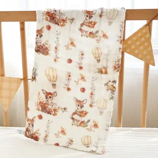 Mushroom Picking Deer Baby Muslin Towel
