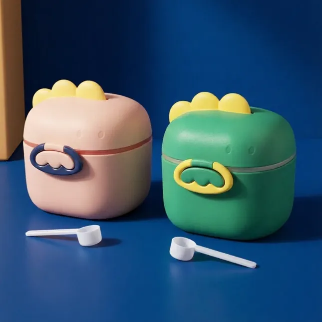 Cute Dinosaur - Double Compartment Baby Milk Powder Storage Box