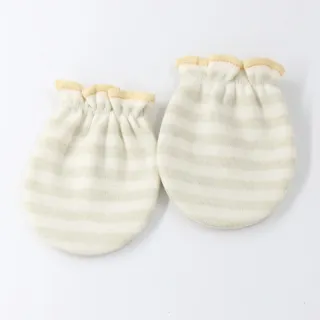 Baby Anti-Scratch & Anti-Bite Gloves (Mittens) - Medium Green Stripes