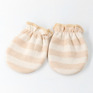 Baby Anti-Scratch & Anti-Bite Gloves (Mittens) — Brown Stripes