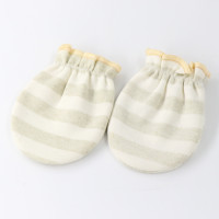 Baby Anti-Scratch & Anti-Bite Gloves (Mittens) - Wide Green Stripes