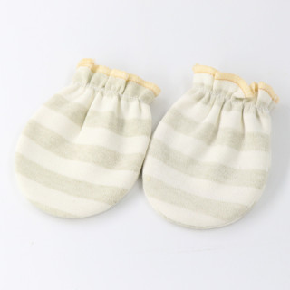 Baby Anti-Scratch & Anti-Bite Gloves (Mittens) — Green Stripes