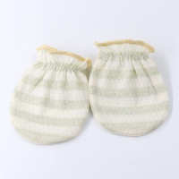 Baby Anti-Scratch & Anti-Bite Gloves (Mittens) — Green Stripes (Mesh)