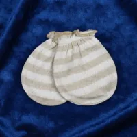 Baby Anti-Scratch & Anti-Bite Gloves (Mittens) — Green Stripes (Mesh)