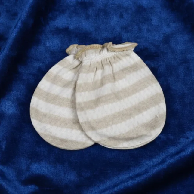 Baby Anti-Scratch & Anti-Bite Gloves (Mittens) — Green Stripes (Mesh)