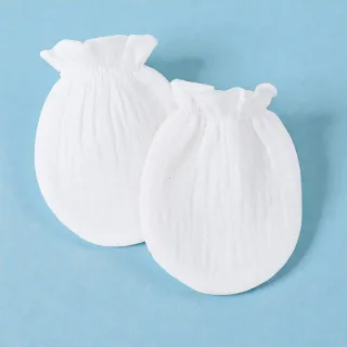 Breathable Anti-Scratch Baby Gloves (Gauze) – White | S & M