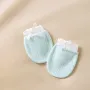 Newborn Baby Anti-Scratch Mittens — 100% Pure Cotton Breathable Gloves with Adjustable Drawstring for 0–6 Months