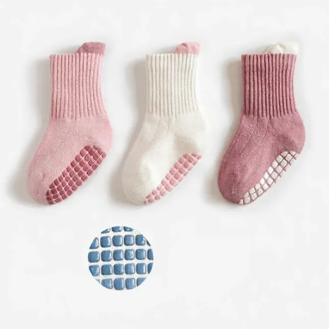 Girls Non-slip 3D Ear Models Floor Socks for Toddlers