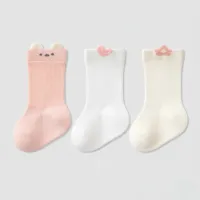 Striped Cartoon Three Pair Baby Socks – Small (6-12months)