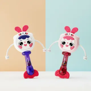 Rabbit - Baby Cartoon Wave Drum Rattle - Traditional Hand Drum Toy