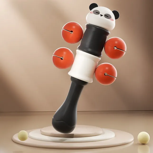 Red Panda Bamboo Bell Stick - Rhythmic Jingle Toy