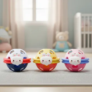 Soft Rubber Sensory Hand Ball - Flexible Teether & Rattle