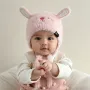 Bunny Winter Hat for Toddler (0-12months)– Pink