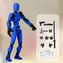 T13 Articulated Action Figure - Multi-Jointed Movable Robot Dummy with Weapons