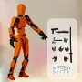 T13 Articulated Action Figure - Multi-Jointed Movable Robot Dummy with Weapons