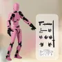T13 Articulated Action Figure - Multi-Jointed Movable Robot Dummy with Weapons