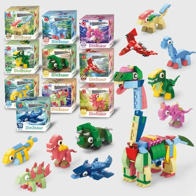 10-in-1 Jurassic Dinosaur Building Blocks Set (371 Pcs)