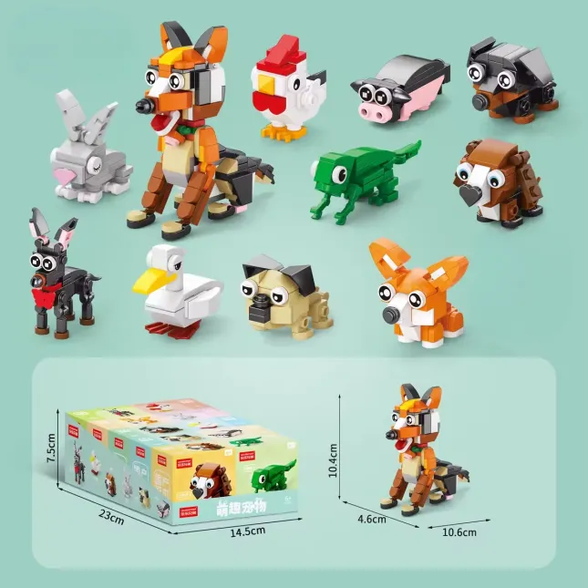 10-in-1 Cute Pet Building Blocks Set (361 Pcs)