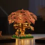 Cherry Blossom Tree House Mini Building Blocks with LED Light | Sakura Micro Brick Night Lamp
