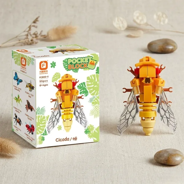 Pocket Block Insect TINY – Cicada Building Block Toy Set | 55 Pcs