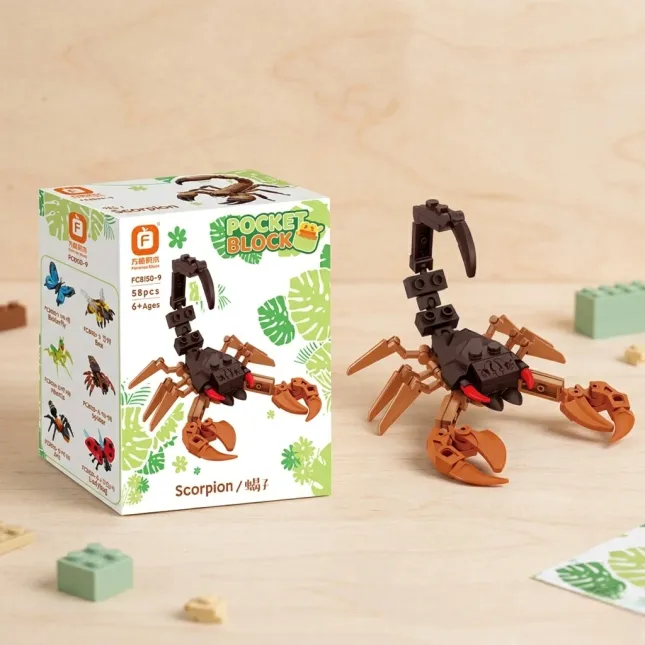 Pocket Block Insect TINY – Scorpion Building Block Toy Set | 58 Pcs