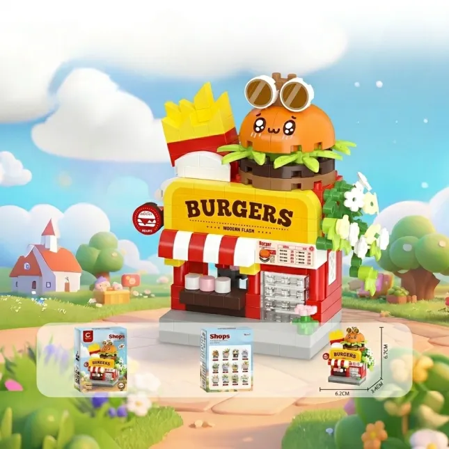 Burger Shop Mini Building Block Set