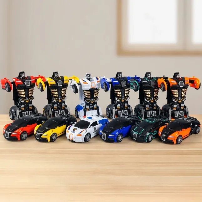 Bugatti One-Button Transforming Robot Car Toy