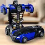 Bugatti One-Button Transforming Robot Car Toy