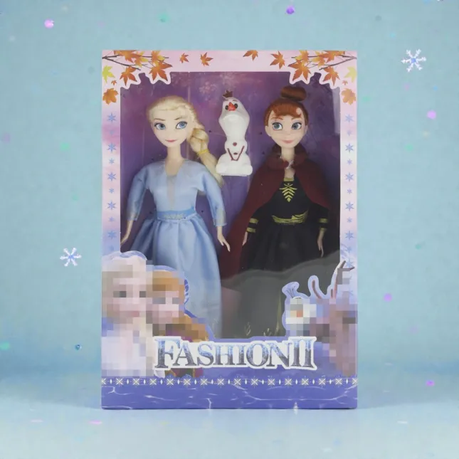 Frozen 2 Fashion II Elsa and Anna Doll Set with Olaf - Blue & Black Outfits