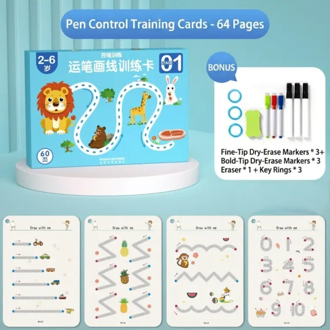 Kids Pen Control Training Card Set — Stage 01 (64 Pages)